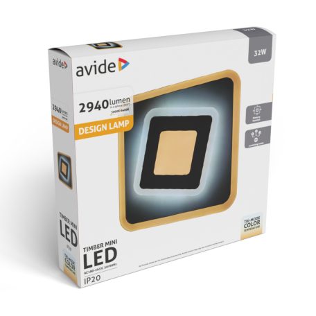 Avide Fali Design Oyster Timber mini 3 kapcsolási mód 32W