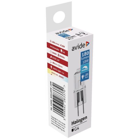 Avide Halogén G4 18W 2000h