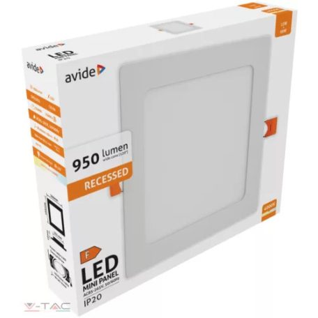 Led beépíthető négyzet mennyezeti lámpa 12w 4000K