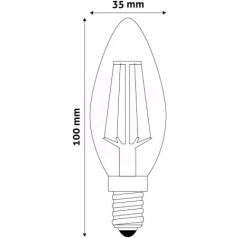 Avide LED Filament Candle 4W E14 360° NW 4000K