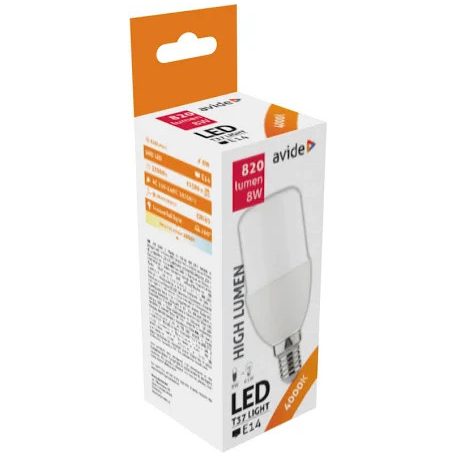Avide LED Bright Stick izzó T37 8W E14 NW 4000K
