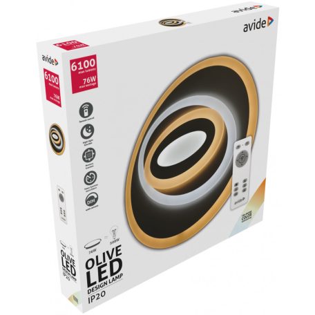 Avide Design Mennyezeti Lámpa Olive 76W(38+38) RF Távirányítóval