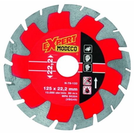 Gyémánt vágókorong szegmenses 125 mm (tégla,beton)