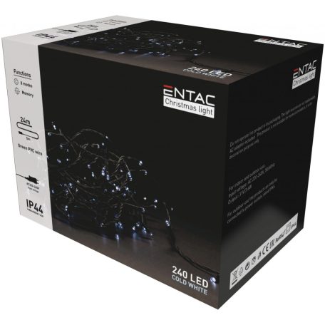 Entac Karácsonyi IP44 240 LED Füzér CW 24m