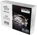   Entac Karácsonyi Beltéri Drótfüzér 20 LED CW 1m (2AA nt.)