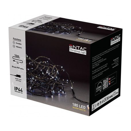 Entac Karácsonyi IP44 180 LED Füzér WW 14m