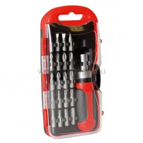 Csavarhúzókészlet, racsnis, 21 db-os