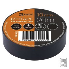 Izotape Fekete szigetelő szalag /20m
