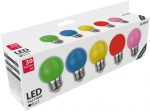   Avide Dekor LED fényforrás G45 1W E27 B5 (Zöld/Kék/Sárga/Piros/Rózsaszín)