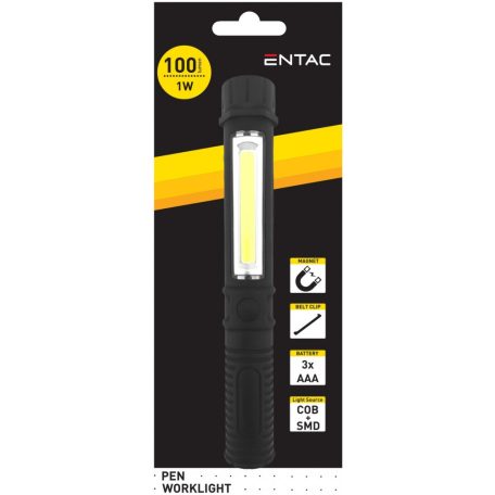 Entac Szerelőlámpa 1W Toll Fekete