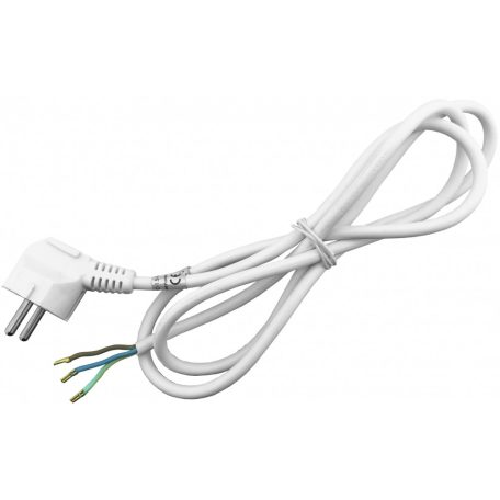 Entac Szerelhető hálózati kábel 3G1.5 1.5m Földelt Dugvillával Fehér