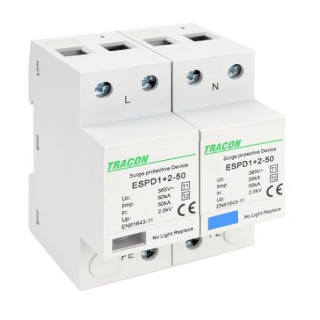 TRACON ESPD1+2-50-2P T1+T2 AC típusú túlfeszültséglevezető