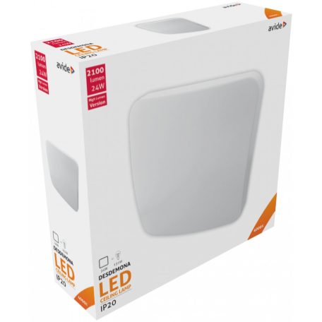 Avide LED Mennyezeti Lámpa Négyzetes Desdemona 24W 380*110mm NW 4000K