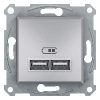 ASFORA DUPLA USB TÖLTŐ 2.1A ALU ASFORA DUPLA USB TÖLTŐ 2.1A ALU