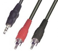 Audió kábel, 3,5 mm sztereó dugó-2 RCA dugó 1,5 m