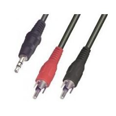 Audió kábel, 3,5 mm sztereó dugó-2 RCA dugó 1,5 m