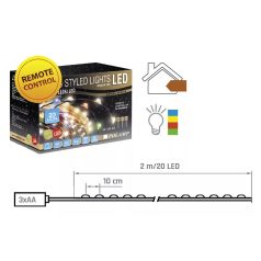 TÜNDÉRFÉNY ELEMES 2 MÉTER, MULTICOLOR FEHÉR, POLAMP