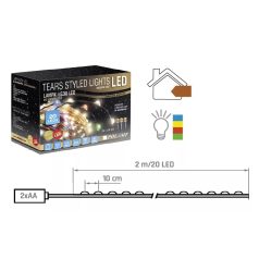   TÜNDÉRFÉNY ELEMES 2 MÉTER, MULTICOLOR, TÁVIRÁNYÍTÓ NÉLKÜL, POLAMP