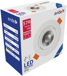 Avide LED Beépíthető Spot 38° Kerek 7W CW 6400K