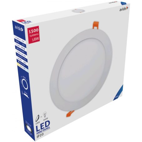 Avide LED Beépíthető Kerek Mennyezeti Lámpa ALU 18W CW 6400K