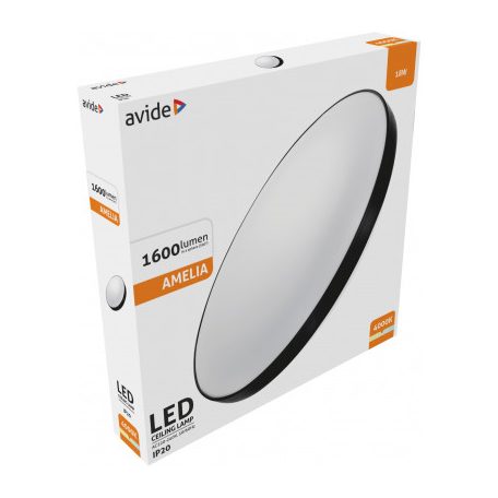 Avide LED Mennyezeti Lámpa Amelia Fekete 18W 355*65mm NW 4000K