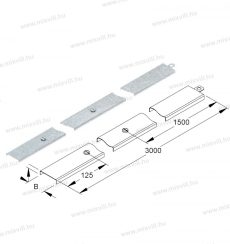 Niedax RDV 50 csatornafedél retesszel 50x3000mm 0,75mm