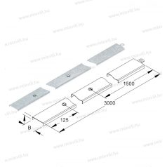 Niedax RDV 50 csatornafedél retesszel 50x3000mm 0,75mm