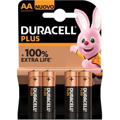 Duracell Plus Alkáli Ceruza Elem AA B4 +100%