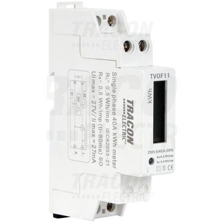 FOGYASZTÁSMÉRŐ 1F 5/40/A LCD KIJELZ. KÖZVETLEN