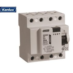 Érintésvédelmi relé négy pólusú 25A