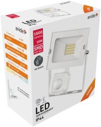 Avide LED Reflektor Slim SMD 20W NW 4000K Mozgásérzékelős PIR Fehér