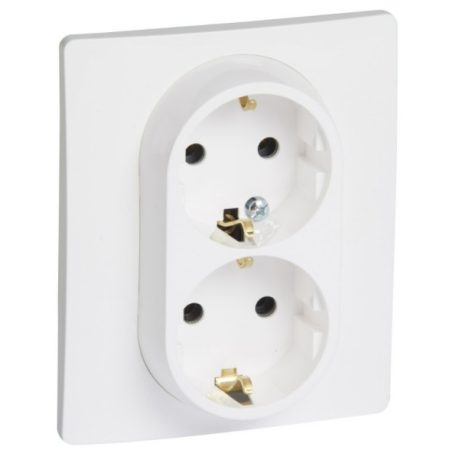 LEGRAND 764534 Niloé 2×2P+F dugalj csatlakozóaljzat gyermekvédelem nélkül (csavaros), fehér