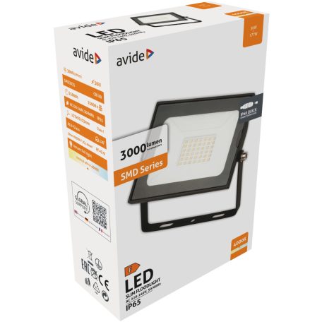 Avide LED Reflektor Slim SMD 30W NW 4000K Gyorscsat.