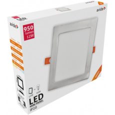 Avide LED Beépíthető Négyzetes Mennyezeti Lámpa ALU Szatén Nikkel 12W NW 4000K