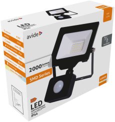 Avide LED Reflektor Slim SMD 20W NW 4000K Mozgásérzékelős PIR