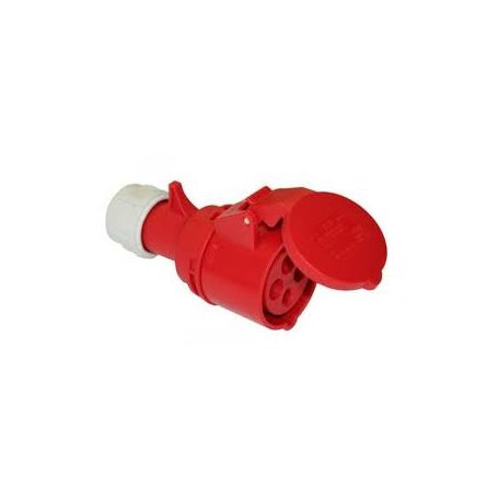 pari dugalj lengő 3P+N+E 32A 5P 400V(50+60Hz) piros egyenes IP44 műanyag 6h-pozíció Shark PCE