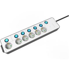   Entac Elosztó 6 Foglalat Különálló Kapcsolóval 1.5m 3G1.5