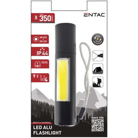 Entac Elemlámpa Újratölthető 3W 1200mAh (PowerBank funkció) csuklópánttal