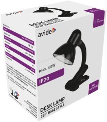 Basic Asztali Lámpa Csíptethető Fekete Max 60W