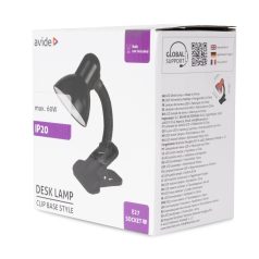 Basic Asztali Lámpa Csíptethető Fekete Max 60W