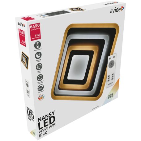Avide Design Mennyezeti Lámpa Nansy 82W(41+41) RF Távirányítóval