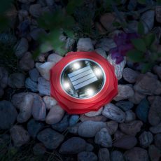 LED-es leszúrható szolár lámpa - piros - hidegfehér