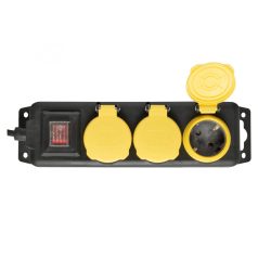   Home NVO 03K-5/BK/1,5 hálózati elosztó, 5 m, kapcsolós, H05RR-F 3G1,5 mm2, gumikábel, IP44 védelem,