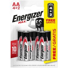 Energizer Max Alkáli Ceruza Elem AA B4+2