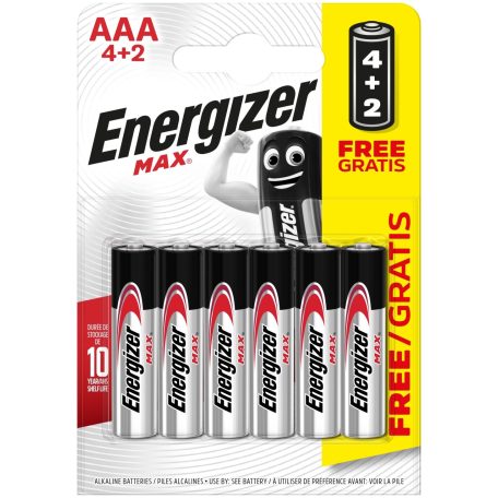 Energizer Max Alkáli Mikro Elem AAA B4+2