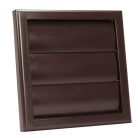 Műanyag szellőzőrács karimával és gravitációs zsaluval 154x154 mm / O 100 mm, barna