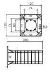   Süllyesztett szerelvénydoboz hőszigetelésbe műanyag 120mmx 120mm 200mm szürke KEZ KOPOS