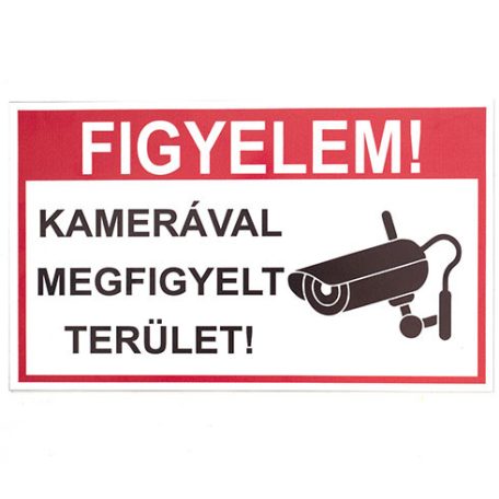 Kamerával megfigyelt terület matrica 20x15cm