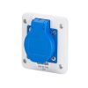 Ipari dugalj beépíthető 2P+E 16A 2P 230V műanyag kék egyenes csavaros IP54 IEC309HP GEWISS