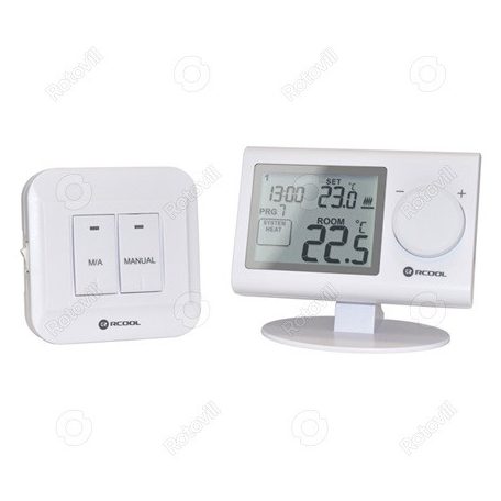 SZOBATERMOSZTÁT RCOOL VISION3RF, LCD, NEM PROGRAMOZHATÓ, RÁDIÓFREKVENCIÁS